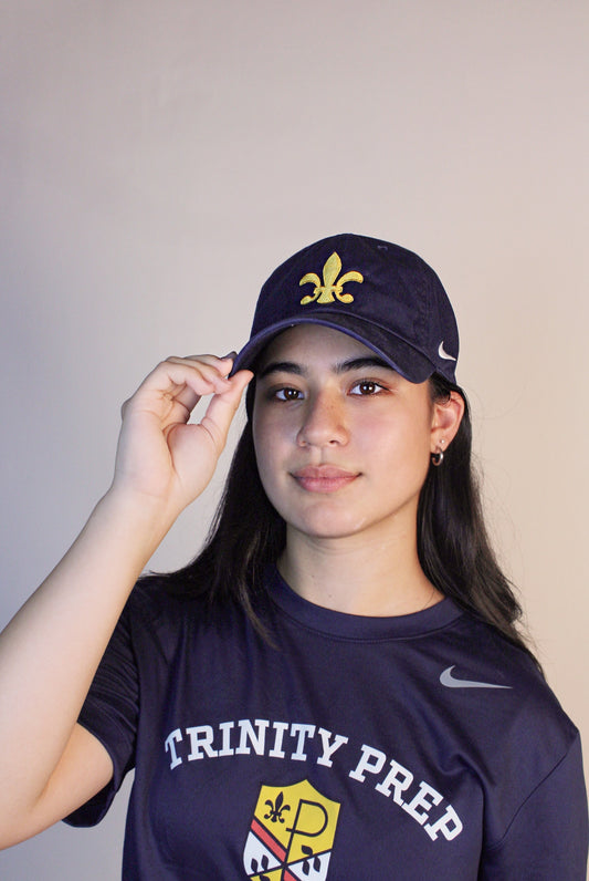 Navy Hat (Fleur de Lis Front)