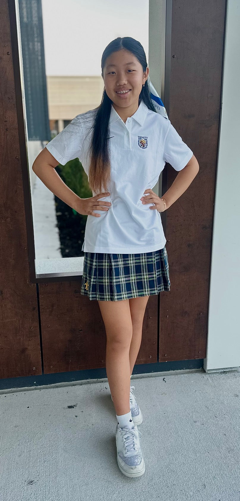 Women's White Uniform Collared Shirt