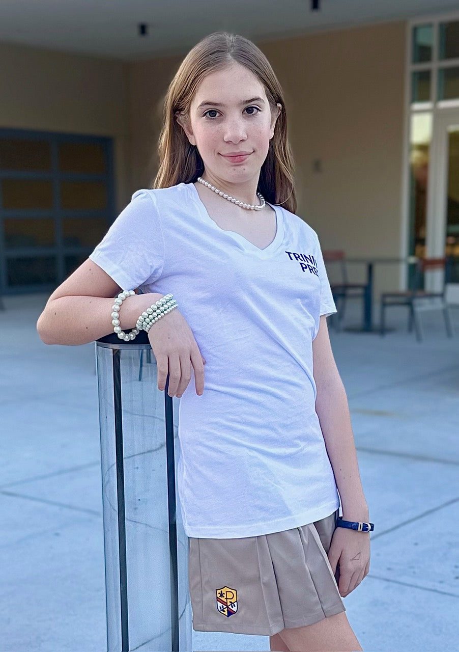 V Neck T-Shirt Women White