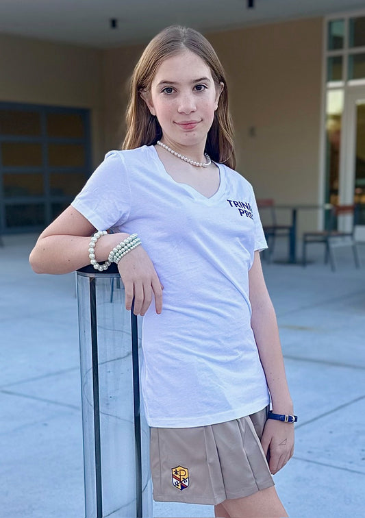 V Neck T-Shirt Women White